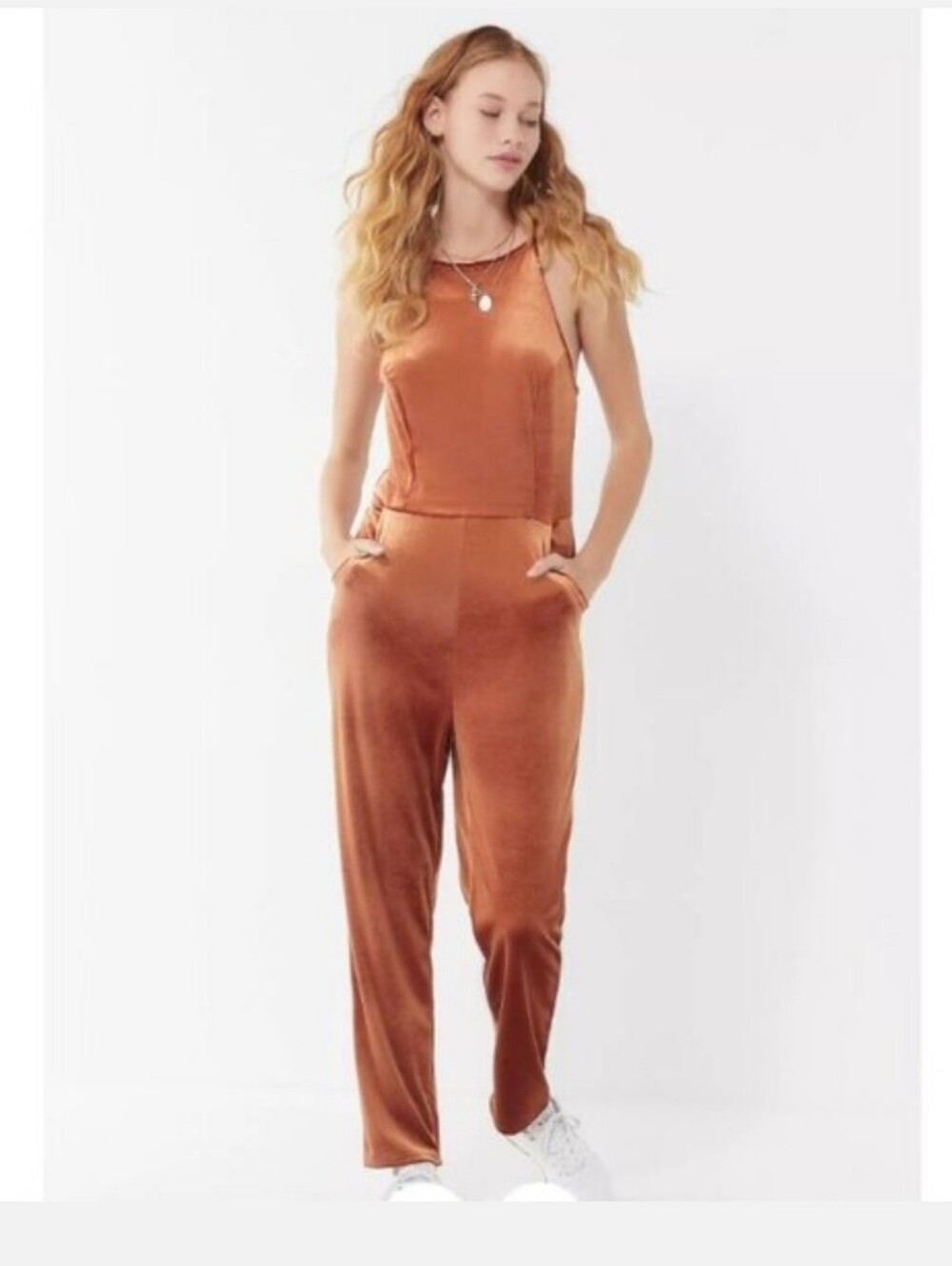 Urban Outfitters Naomi Velvet Jumpsuit Small